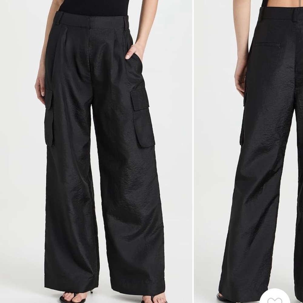 Tibi Crispy Nylon Pleated Cargo Pant